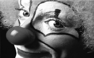 Clown, black and white